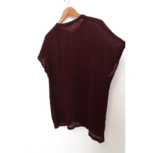 ERICA TANOV Linen Gauze Plisse Crinkle Dolman Blouse Top Garmentory 3 XL $325 - Picture 9 of 11